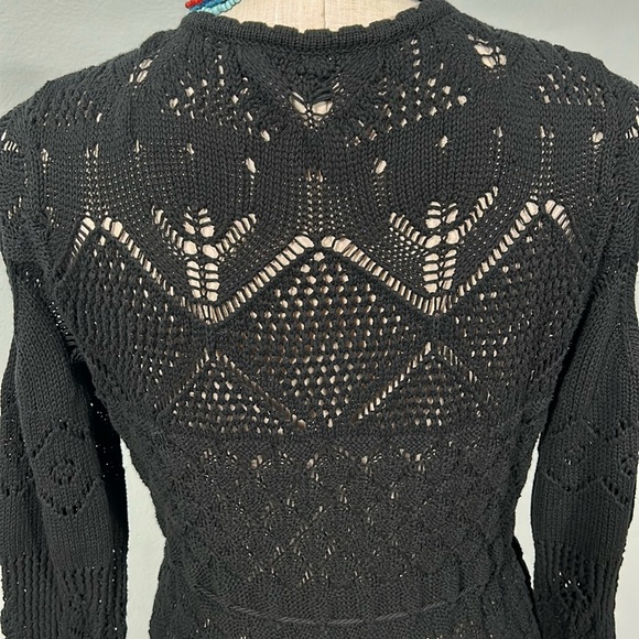 Etcetera Cotton Crochet Black Midi Dress size M - EUC - Picture 8 of 17